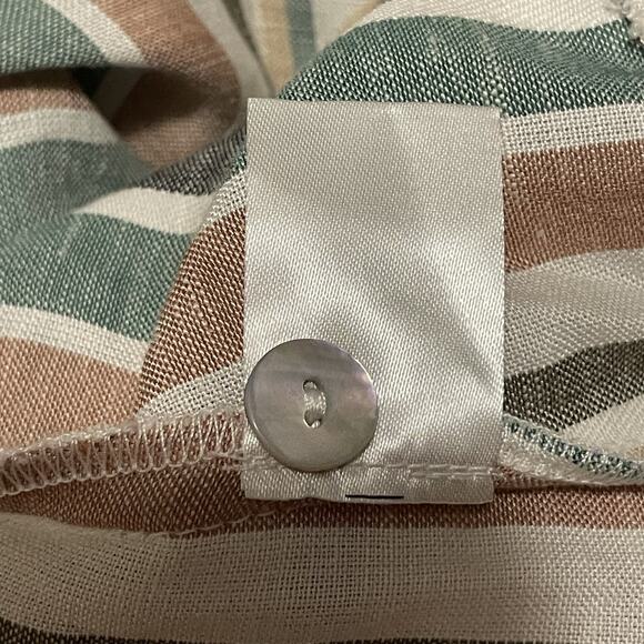 Saltwater Luxe Dress Womens XS Multicolor Striped Button Front Ruffle Maxi Boho - Picture 6 of 10